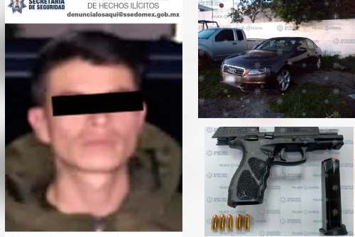 Por actuar sospechoso y portar arma de fuego sin permiso, detenido en Ixtlahuaca